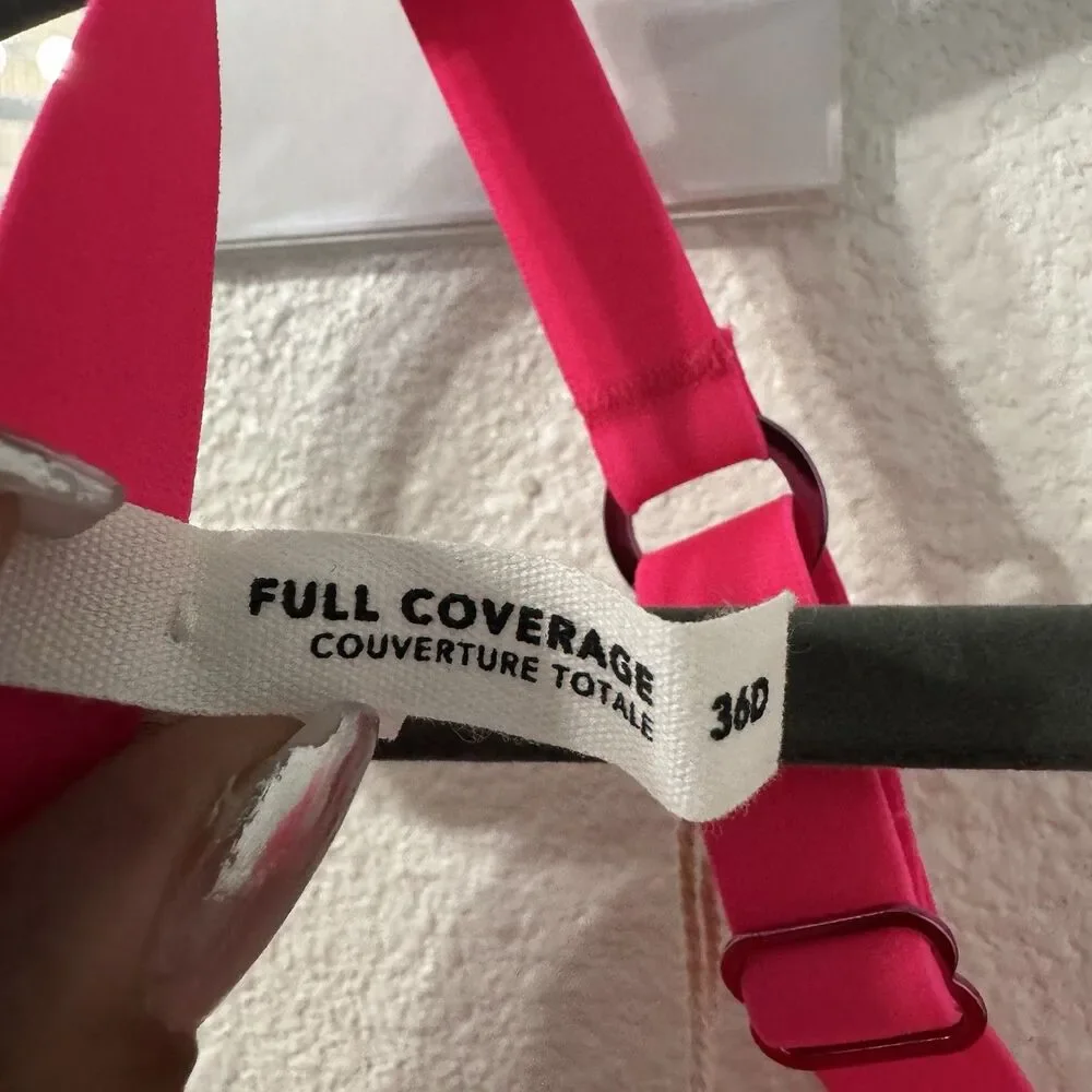 Aerie Smoothez Hot Pink Unlined Underwire Full Coverage Bra Size 36D Stretch NWT